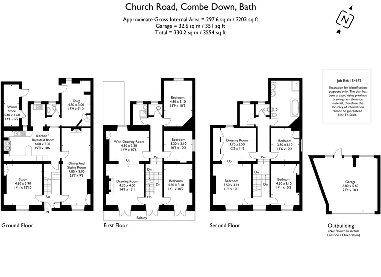 Floorplan 1 for Church Road, Combe Down, BA2