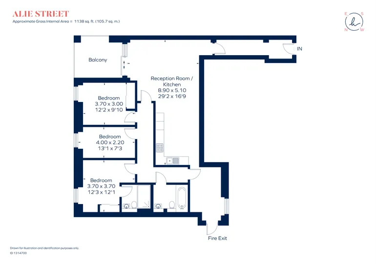 Floorplan 1 for Alie Street, London, E1