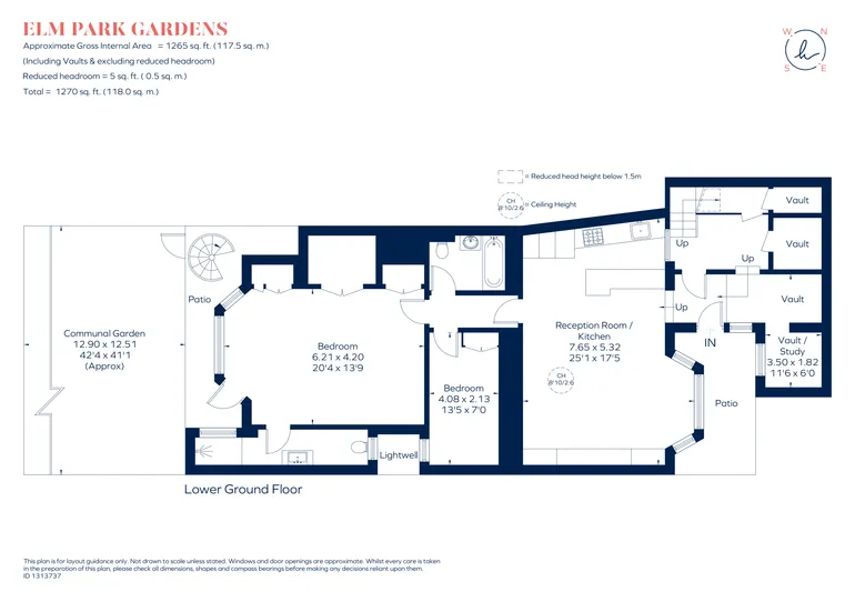 Floorplan 1 for Elm Park Gardens, London, SW10