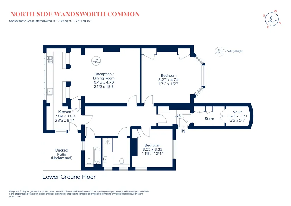 Floorplan for North Side Wandsworth Common, London, SW18