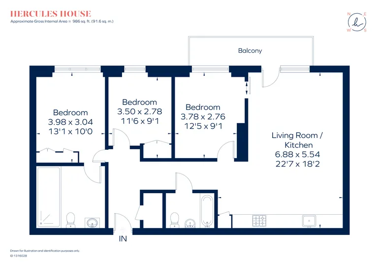 Floorplan 1 for Botanic Square, London, E14