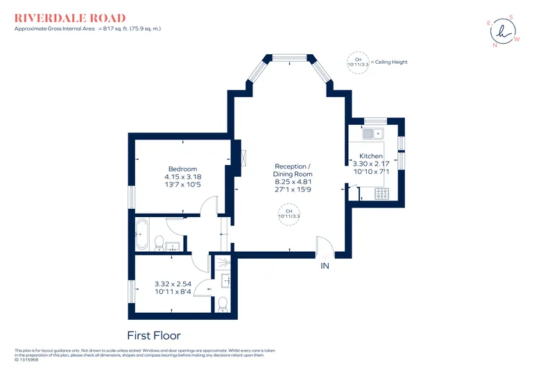 Floorplan 1 for Riverdale Road Richmond TW1