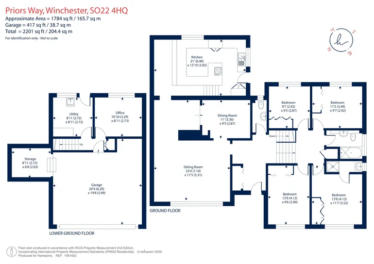 Floorplan 1 for Priors Way, Winchester, SO22