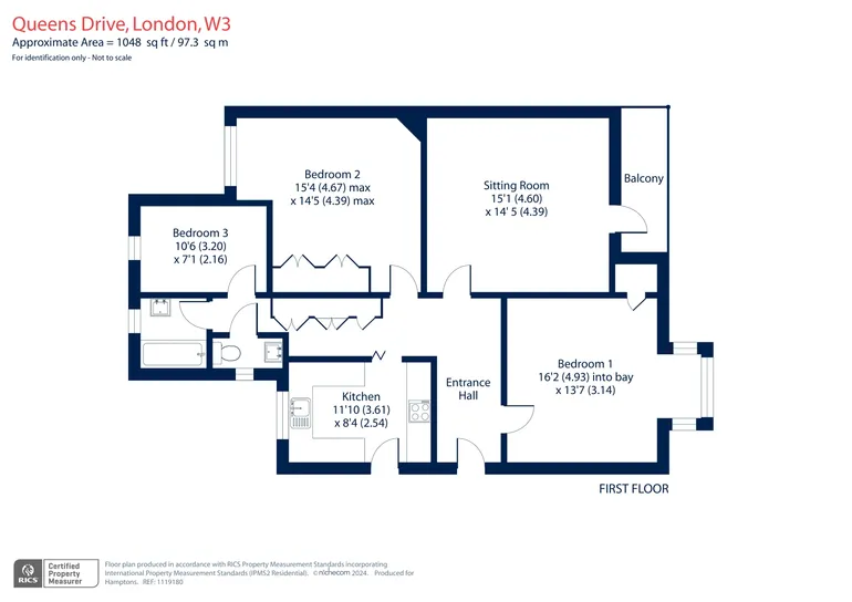 Floorplan 1 for Queens Drive London W3