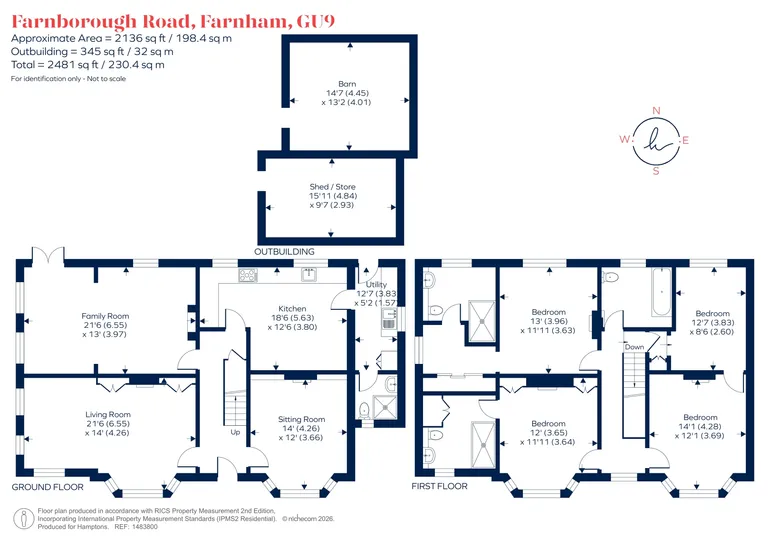 Floorplan 1 for Farnborough Road, Farnham, GU9