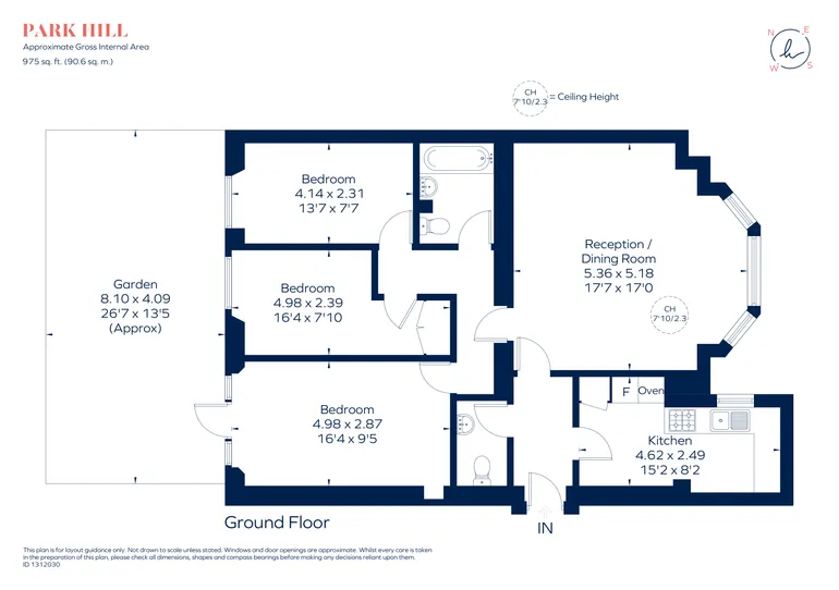 Floorplan 1 for Park Hill, London, SW4