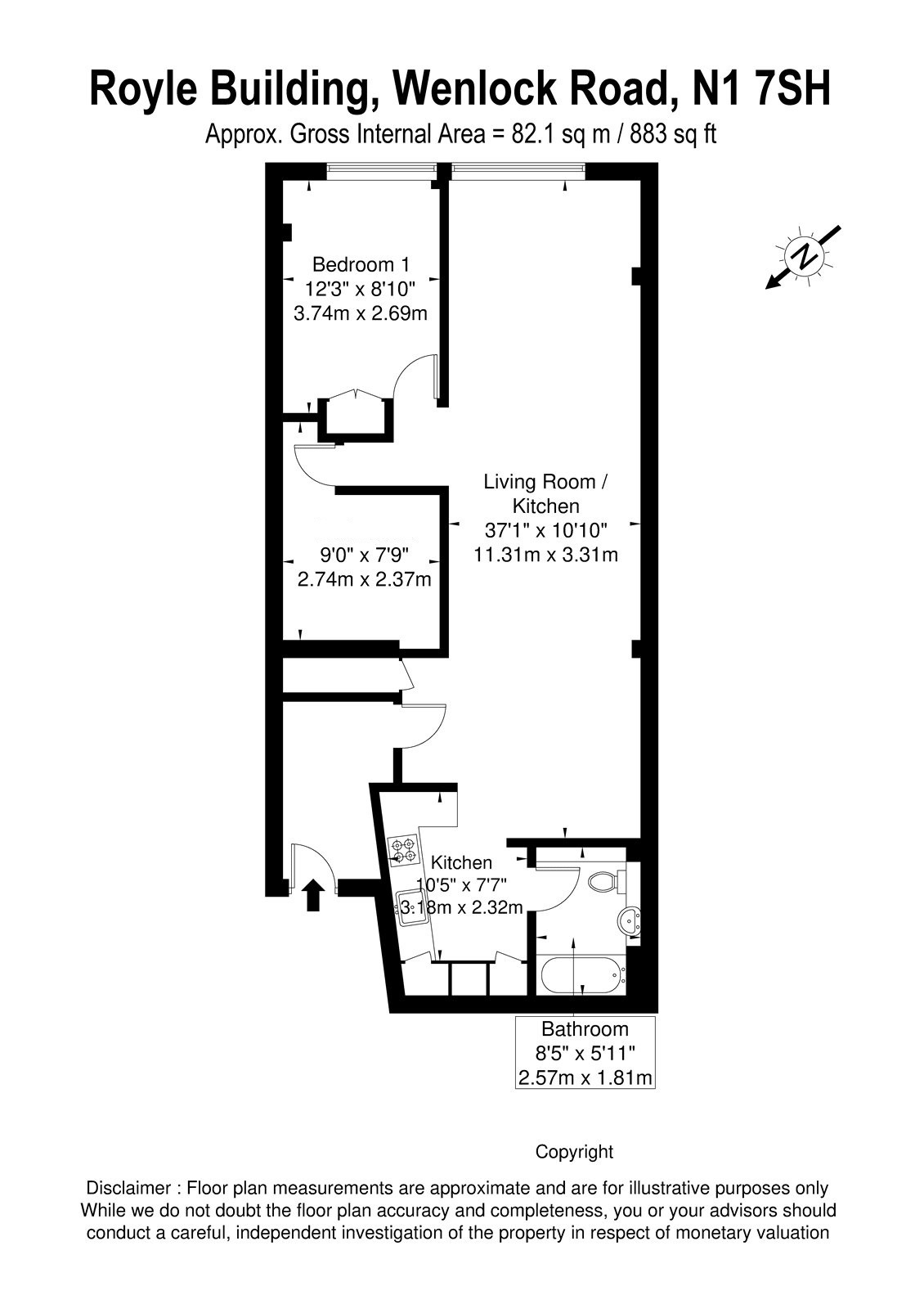 Royle Building, Wenlock Road, London, N1 floorplan