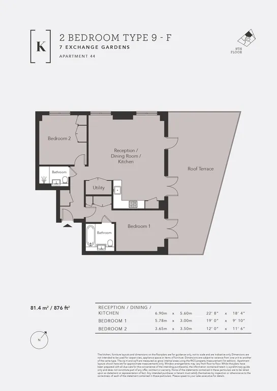 Floorplan 1 for Keybridge, Exchange Gardens, London, SW8
