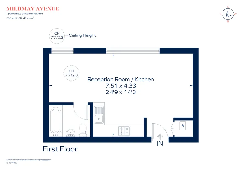 Floorplan 1 for Mildmay Avenue, London, N1