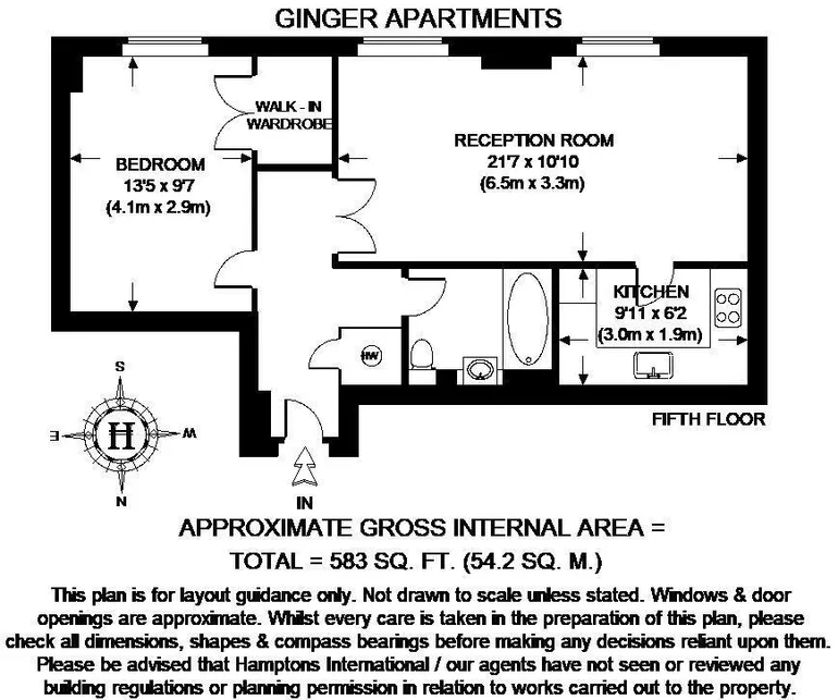 Floorplan 1 for Ginger Apartments, Shad Thames, SE1