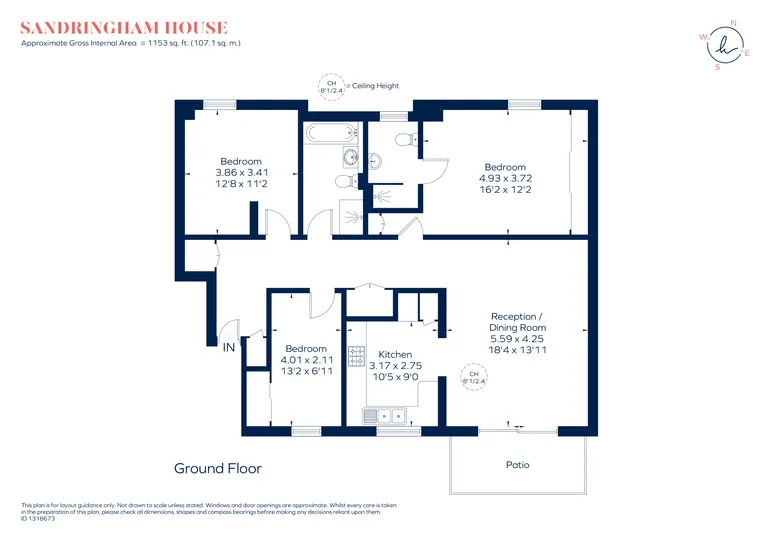 Floorplan 1 for Sheen Road, Richmond, TW10