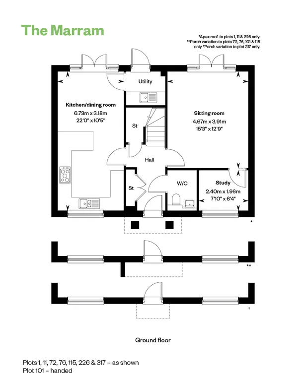 Floorplan 1 for The Marram, Birchwood, Farnham, GU9