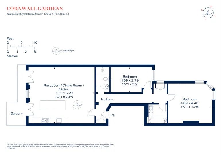 Floorplan 1 for Cornwall Gardens London SW7