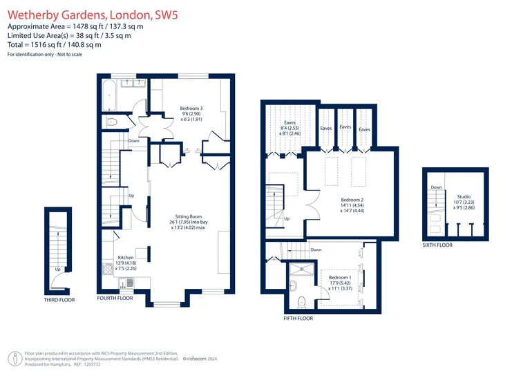 Floorplan 1 for Wetherby Gardens London SW5