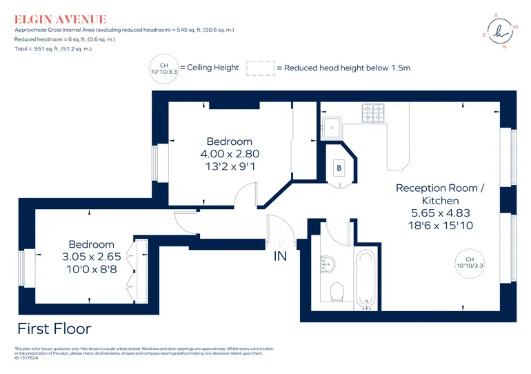Floorplan 1 for Elgin Avenue, London, W9