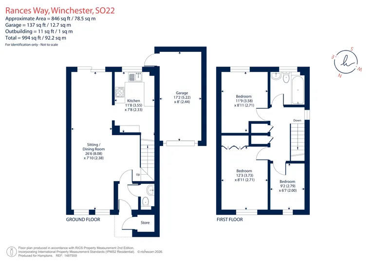 Floorplan 1 for Rances Way, Winchester, SO22