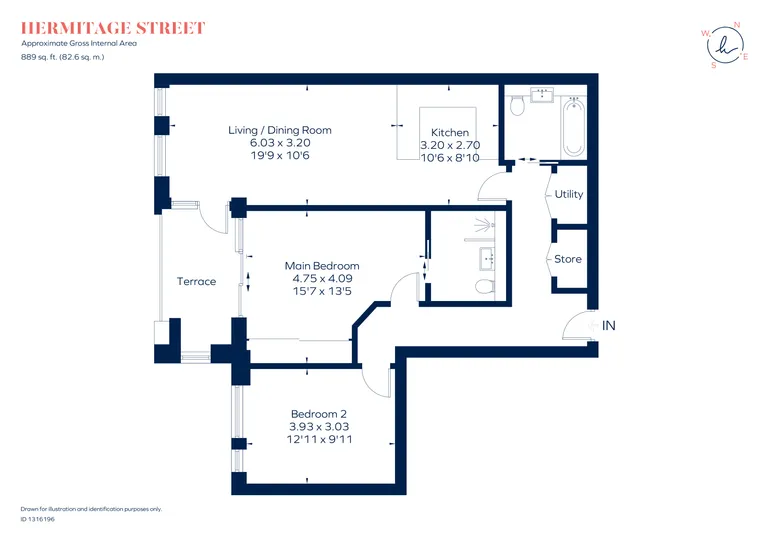 Floorplan 1 for Hermitage Street, London, W2