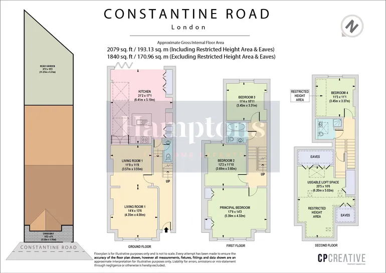 Floorplan 1 for Constantine Road, London, NW3