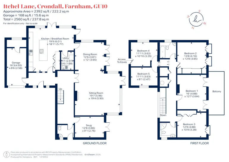 Floorplan 1 for Itchel Lane, Crondall, Farnham, GU10