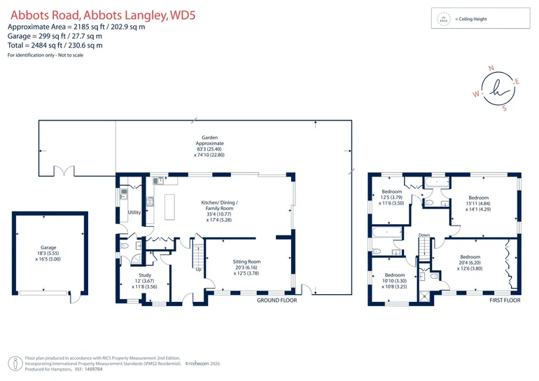 Floorplan 1 for Abbots Road, Abbots Langley, WD5