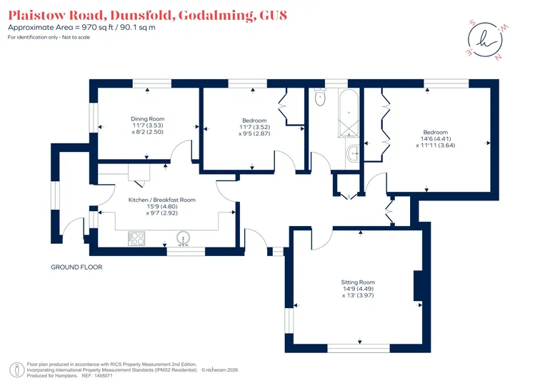 Floorplan 1 for Plaistow Road Godalming GU8