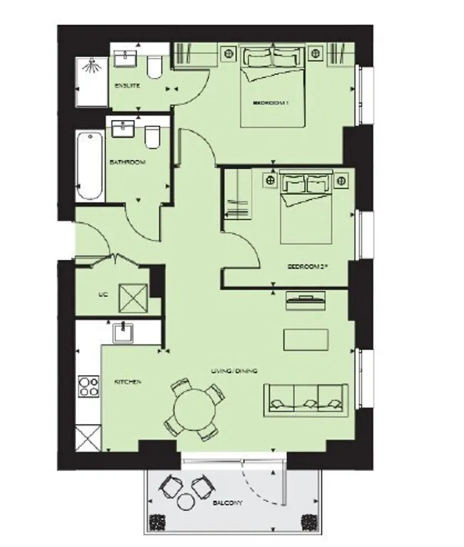 Floorplan 1 for Plot 226 Avedon Apts Harrow View, Harrow, HA1