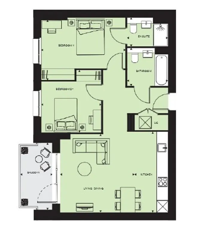Floorplan 1 for Plot 235 Avedon Apts Harrow View, Harrow, HA1