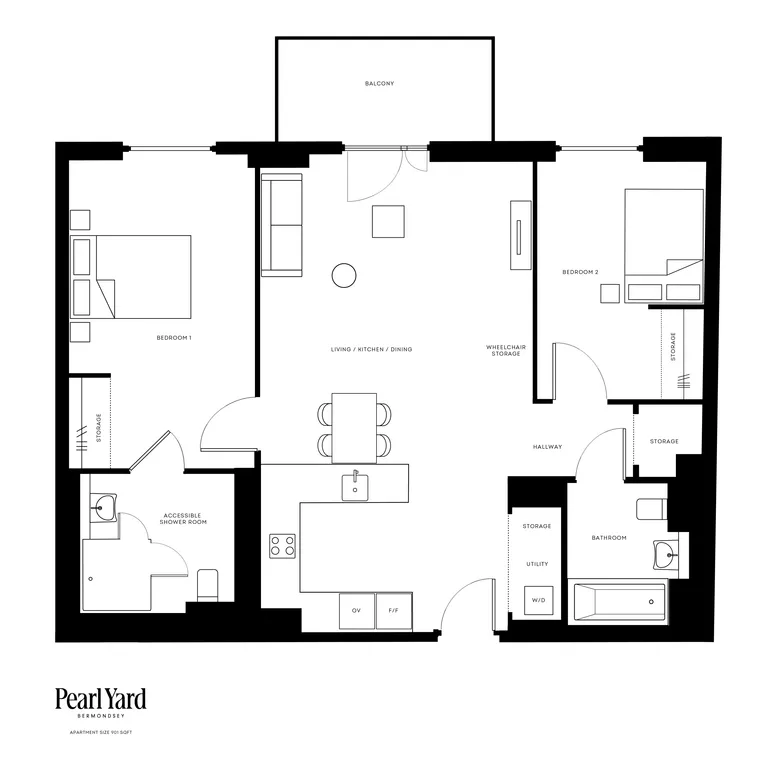 Floorplan 1 for Pearl Yard, Biscuit Walk Bermondsey SE16