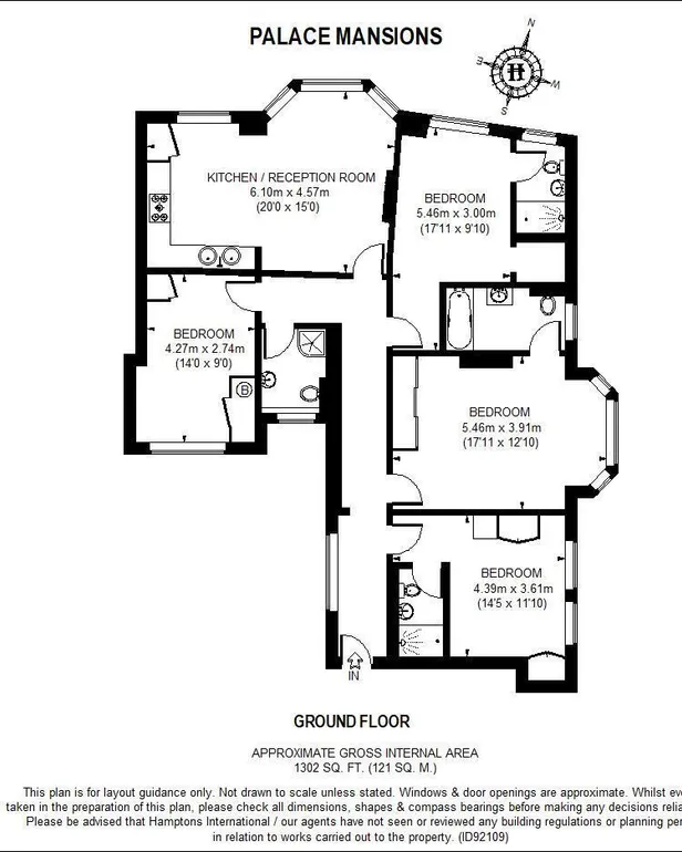 Floorplan 1 for Palace Mansions Earsby Street London W14