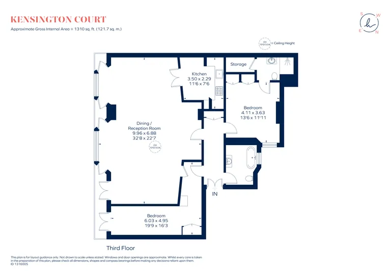 Floorplan 1 for Kensington Court, London, W8