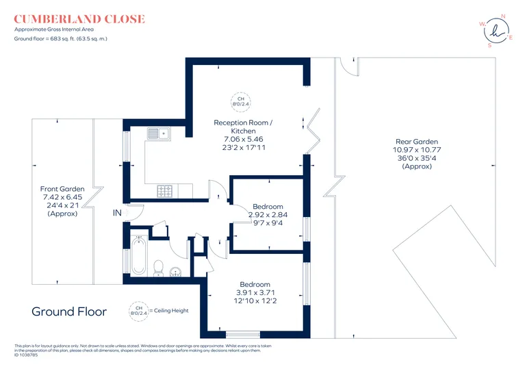 Floorplan 1 for Cumberland Close, Twickenham, TW1