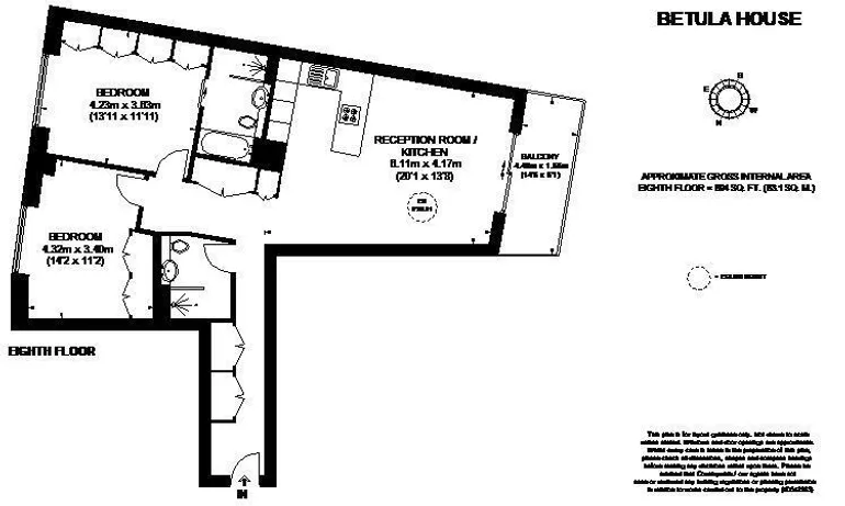 Floorplan 1 for Betula House Paddington W2