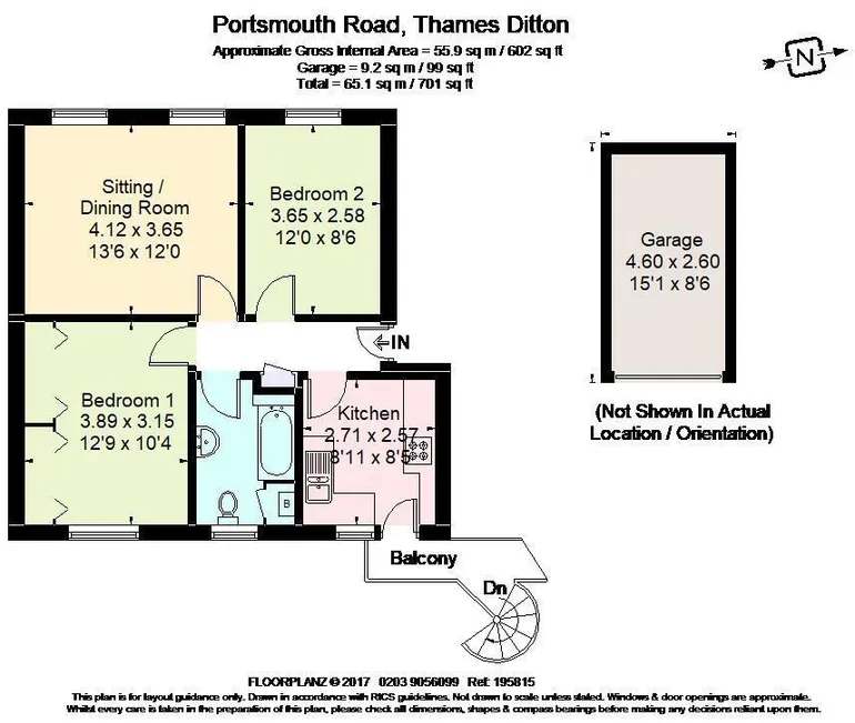 Floorplan 1 for Portsmouth Road, Thames Ditton KT7