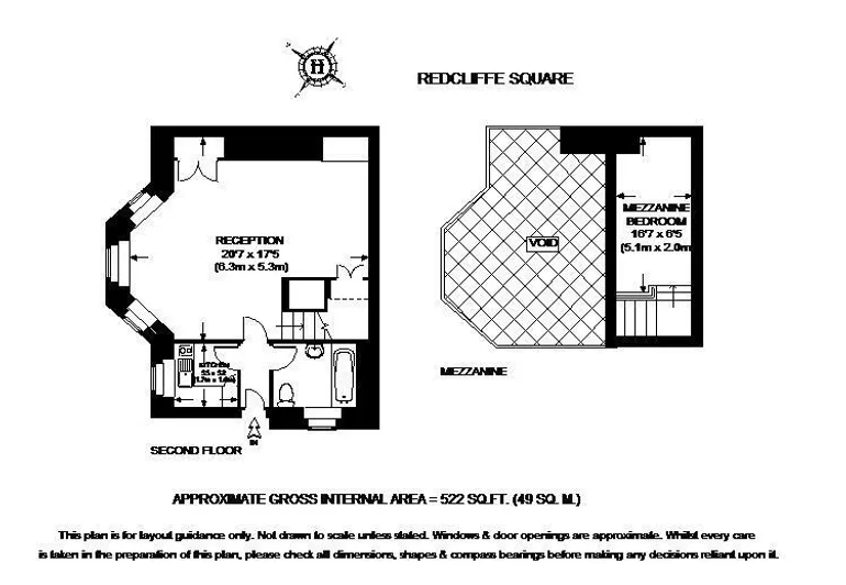 Floorplan 1 for Redcliffe Square Chelsea SW10