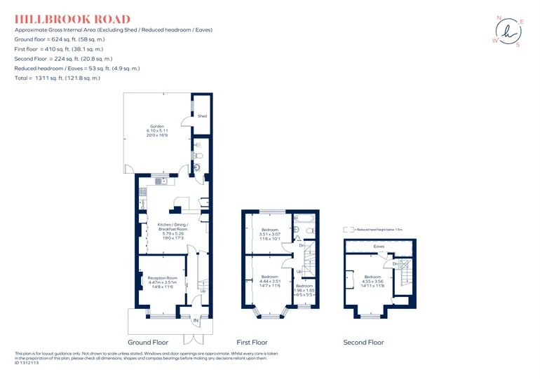 Floorplan 1 for Hillbrook Road, London, SW17