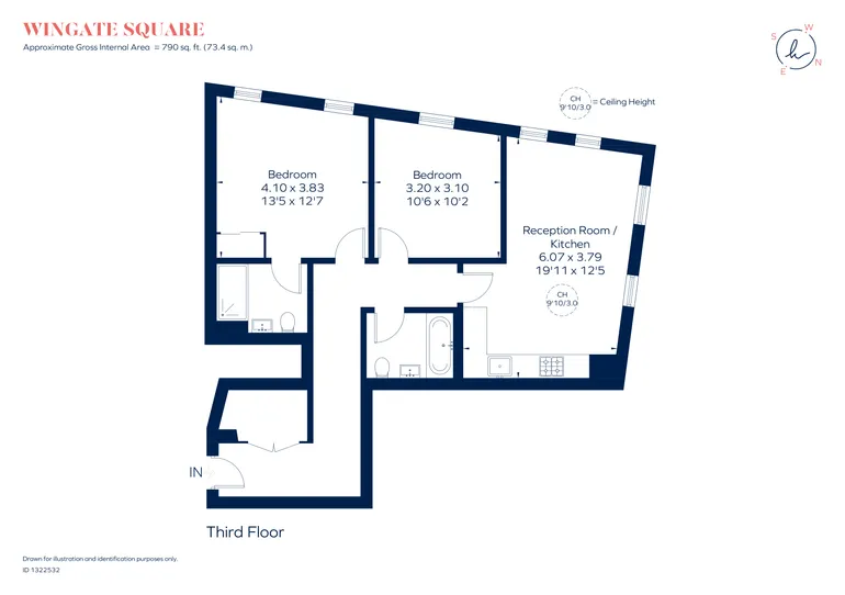 Floorplan 1 for Wingate Square, London, SW4