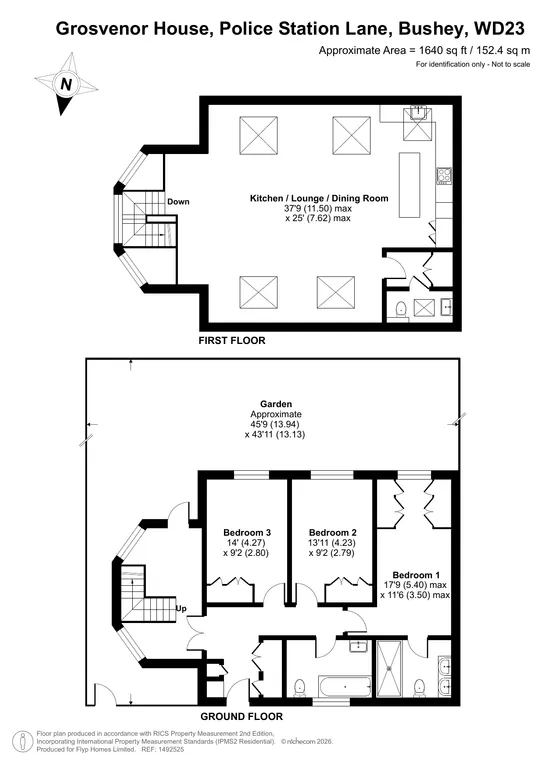 Floorplan 1 for Plot 2 Grosvenor House Police Station Lane, Bushey, WD23