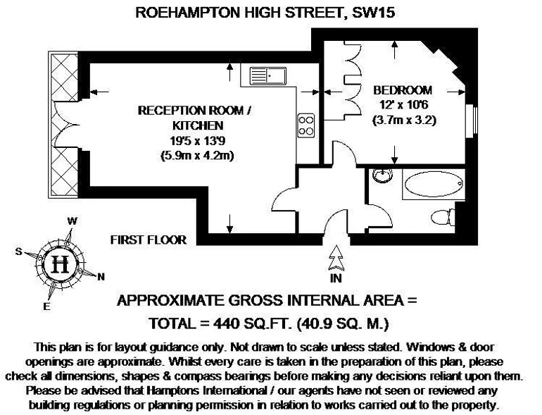 Floorplan 1 for Roehampton High Street, SW15