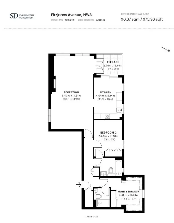 Floorplan 1 for Fitzjohns Avenue London NW3