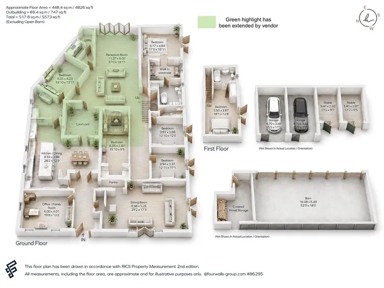 Floorplan 1 for Wotton Underwood, Buckinghamshire, HP18