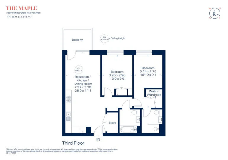 Floorplan 1 for The Maple, 10 Aviator Drive, London, NW2