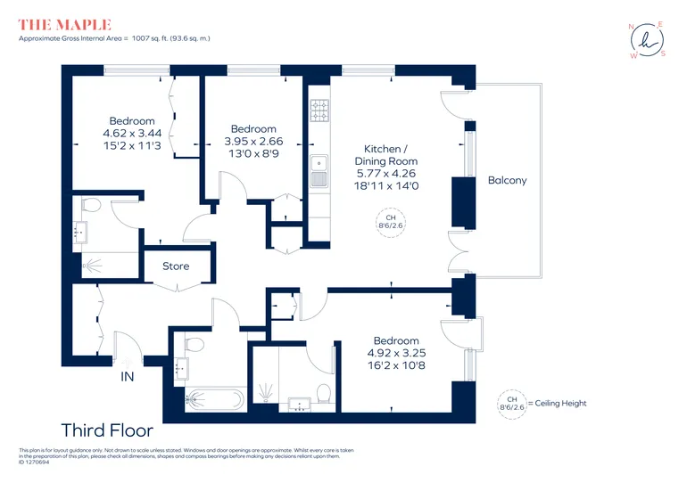 Floorplan 1 for The Maple, 10 Aviator Drive, London, NW2