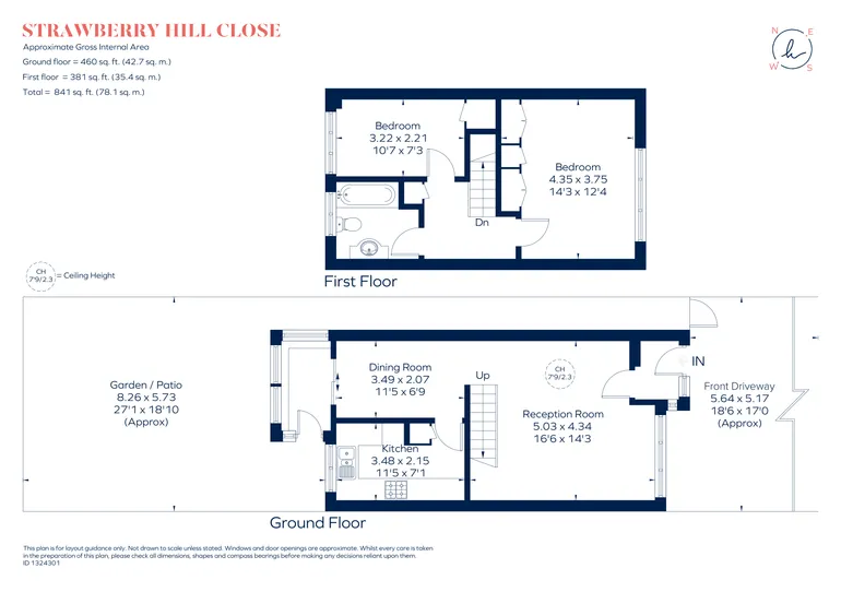 Floorplan 1 for Strawberry Hill Close, Twickenham, TW1