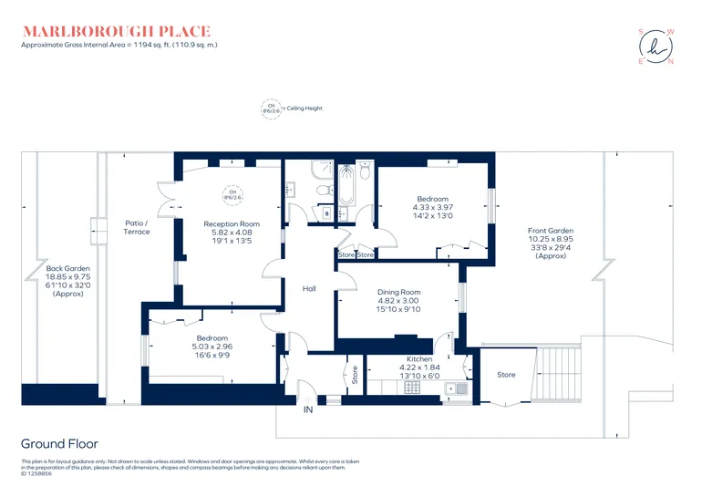 Floorplan 1 for Marlborough Place, London, NW8