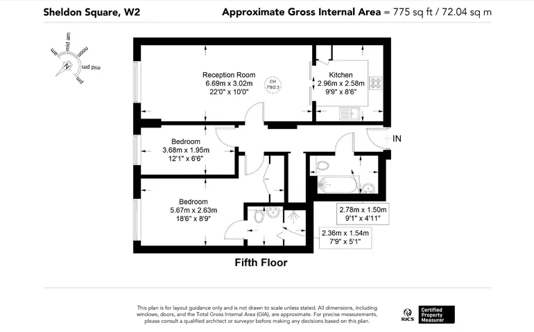 Floorplan 1 for Sheldon Square, London, W2