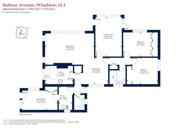 Floorplan 1 for Bolton Avenue, Windsor, SL4
