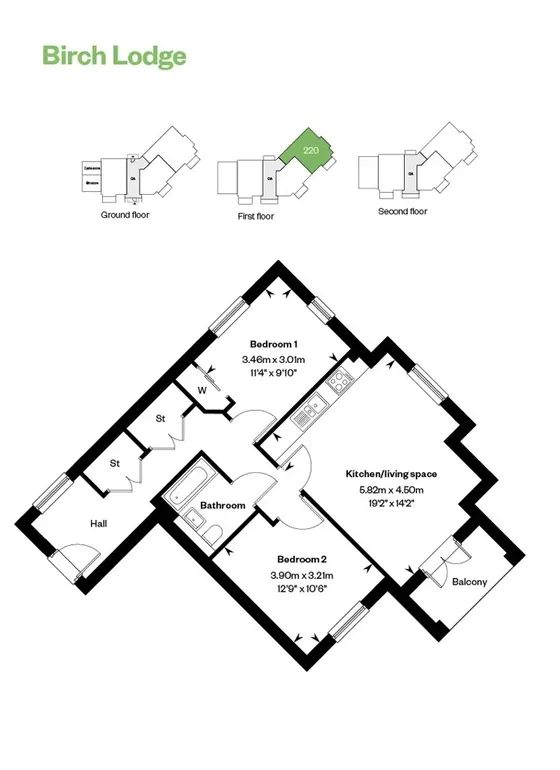 Floorplan 1 for Birchwood, Waxwing Way, Farnham, GU9