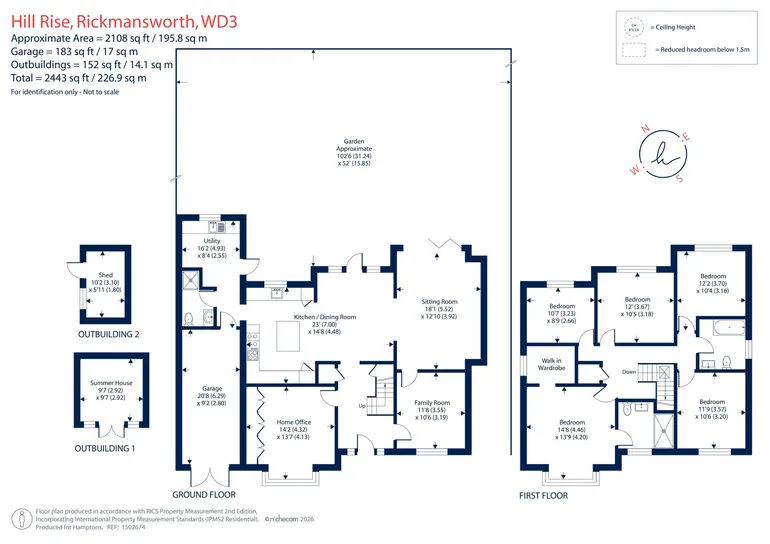 Floorplan 1 for Hill Rise, Rickmansworth, WD3