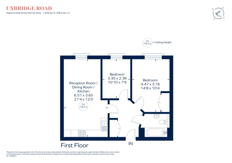 Floorplan 1 for Uxbridge Road, Ealing, W13