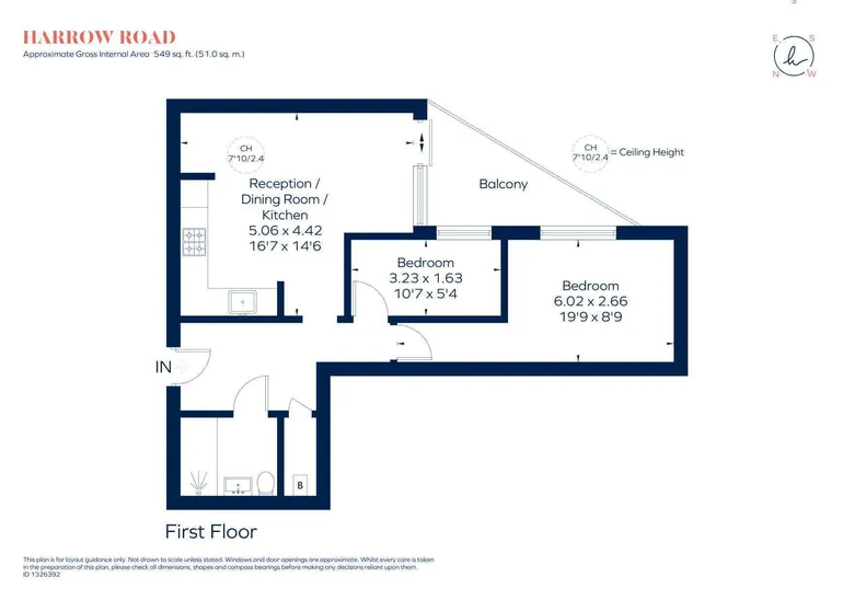 Floorplan 1 for Harrow Road, London, W2